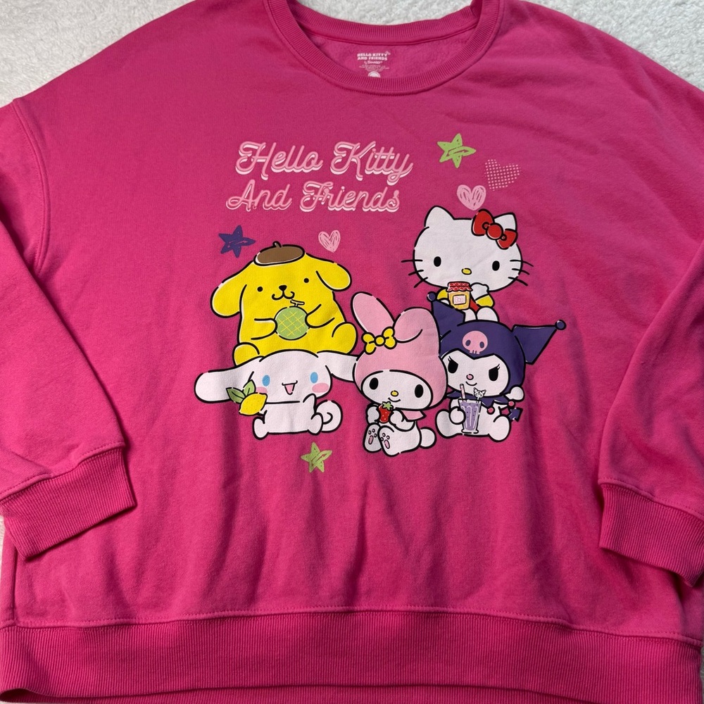 Hello‎ Kitty and Friends Women's Long Sleeve Sweatshirt Pink XL Sanrio